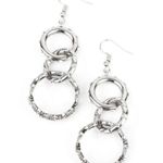 Paparazzi Shameless Shine White Earrings (302) Photo 0