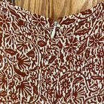 Madewell  Woodblock Floral V-Neck Front Slits Maxi‎ Dress Brown Cream Size 2 Photo 13