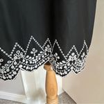 Loft  Black Sleeveless Dress with Eyelet Trim Small NWT Photo 1