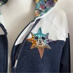 Disney  • Navy and White Embroidered Zip Up Hoodie Photo 1