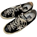 Golden Goose  VStar2 Black Suede W/Zebra Tongue Accent Size 37 Fashion Sneakers. Photo 0