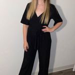 Francesca's Black Glitter Tie Jumpsuit Open Back Photo 0