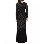 Betsy and Adam Betsy‎ & Adam Black Metallic Evening Gown 6P Geometric Pattern Dress NYE Photo 1