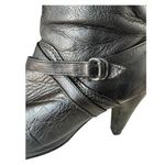 Zodiac Vintage USA Black Leather High Heel Slouch Boots w silver toes size 7.5-8 Photo 3