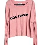 Wildfox Monte Dog Person Thermal Crop Top Peachy-Pink Size M, New w/o Tag $98 Photo 3
