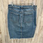 Old Navy  High Rise Raw Hem Pencil Denim Midi Skirt 10 Modest Front Slit Photo 2