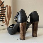 Brunello Cucinelli  Black Leather Platform Block‎ Heel Peep T-Strap Sandals 40.5 Photo 5