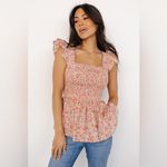 Baltic Born  Ida Peplum Top in Pink Multi Floral Size XS Photo 4