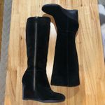 Franco Sarto Women's Black Suede Leather Zip 'Watch’ Wedge Boots, Size 8.5, EUC Photo 1