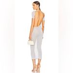 NWT Aya Muse Portia Open Back Slinky Sheer Midi Dress in Ice Melt Blue Size XS Photo 1