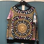 Blush  Medusa Greek print soft stretchy long sleeve pullover oversized size‎ M Photo 3