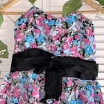 Strapless Floral Ruffle Mini Dress Pink Size M Photo 2