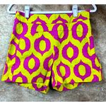 Anthropologie 'Cartonnier' Tailored Remy Shorts Hot Pink Yellow Green sz 4 Photo 4
