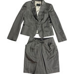 Giorgio Armani  Grey Pinstripe Suit Skirt Womens Grey Virgin Wool Sz 42 38 US 6 Photo 0