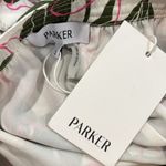 Parker  Soft White Floral Botanical Print Lined Green Pink Skirt Size NWT Size 2 Photo 8