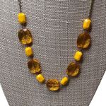 Unbranded Yellow And Orange Beaded Chunky Gold Tone Necklace Photo 1