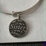 ALEX AND ANI Gently Used  Like A Sister To Me Charm Bangle Bracelet Photo 1