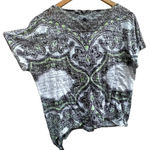 prAna ‎ Lightweight side tie cotton top Size Medium Black white print​ Photo 4