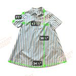 Old Navy  Teal and White Striped Shirt Dress Photo 9