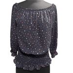 West Kei NEW StitchFix  Navy Polka Dot Colesy Smocked Off The Shoulder Top Photo 0