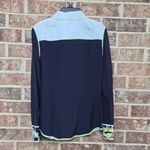 Tory Burch Navy Poppies Bloom Silk Shirt Photo 6