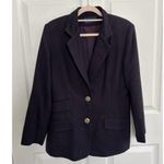 Herman Geist  Womens Blazer Jacket 100% Wool Lined Navy Blue Career Office 6P Photo 0