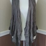 Modcloth Vest Olive Green Draped Front Peplum Back with Waist Tie Medium NEW Photo 4