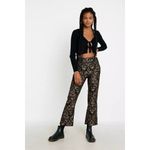 Urban Outfitters  Womens 4 Black Gold Jaquard Nicky Flare Trouser Pant Holiday Photo 6
