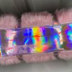 DOLLS KILL SUGAR THRILLZ PINK FAUX FUR SHAGADELIC HOLOGRAPHIC WEEKENDER NWT Photo 8