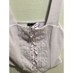 Madi Mase Lavendar cropped corset look tank top Small S lace up Photo 1