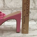 BCBGeneration Pink “Finaa” Slide Chunky Braided Woven Strap Heel Sandal Size 7 Photo 8
