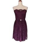 Christina Wu Lace Strapless Formal Dress Purple Size 12 Photo 2