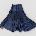 Rokh Navy Pleated Sheer Tight Skirt Women's Size 38 Fashion Dress Blue Photo 5