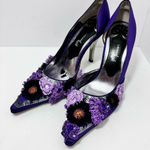 J. Renee Luxe decorated purple floral satin heels‎ size 7.5 Photo 0