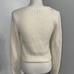 Abercrombie & Fitch Soft A&F Cream Waffle Knit Sweater Women’s Small V-Neck Photo 2