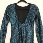 Dress the Population  Lola Sequin Scoop Back Long Sleeve Mini Dress Photo 6