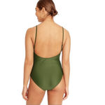 J.Crew  Reimagined Safari Green One Piece Scoop Neck Swimsuit size 22 Photo 1