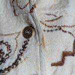 Vtg 1990s Laura Ashley Ivory Cotton Brown Abstract Paisley Embroidered Jacket M Size M Photo 4