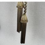 J.Crew  Gold Tone Tassel Lariat Necklace Rhinestone Accents Glam Boho Chic Long Photo 10
