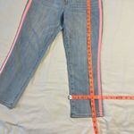 Women's 8P Modern Ankle Jean With Pink Side Stripe Light Wash Denim Blue Photo 2