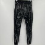 Spanx Faux Patent Leather Liquid Glossy Leggings Black High Rise Size Medium Photo 5