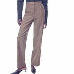 Aritzia  Babaton Agency Pant Wool Trousers Tan Front Crease Minimalist like new 0 Photo 12