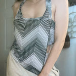 Vintage 90‘s gadzooks abstract asymmetric rave halter‎ neck crop top sz medium Black Photo 0