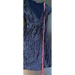 Fresh Produce Women's Blue Animal Print Wrap Dress Size L Short Sleeve Made USA Photo 13