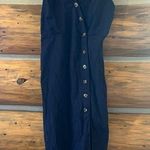 Urban Romantics  Navy Midi Dress Button Down Photo 0