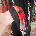 Farm Rio x Anthropologie Long Sleeve V Neck Floral Maxi Dress Balloon Sleeve S Black Photo 6