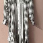BCBGMAXAZRIA  White Striped Long Sleeve Maxi Shirt Dress Size XXS NWT Photo 0