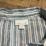 Love Linen J Jill Women's 100% Linen Striped Beachy Lagenlook Tunic Top Sz L Blue Size L Photo 4