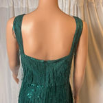 R & M Richards  Green Fringe Sequin Formal Dress Size 10 Photo 8