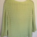Ann Taylor LOFT sweater lime green 3/4 sleeve 100% Cotton women’s size L Photo 7